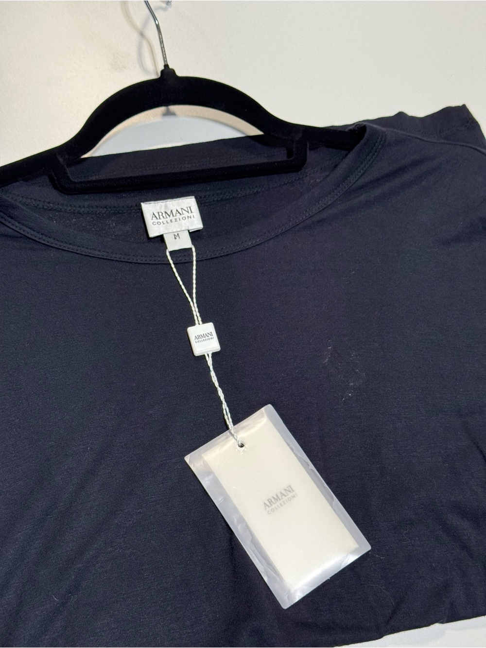 Armani Collezioni Men’s Dark Navy Crew Neck Tee